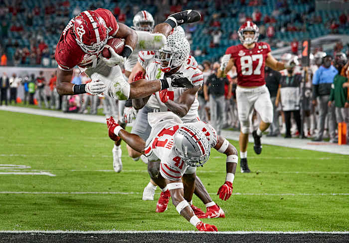 Alabama's Najee Harris in action against Ohio State during the College Football Playoff national title game.